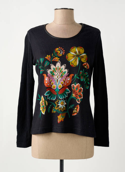 Pull coupe cintrée manches longues noir GRIFFON femme