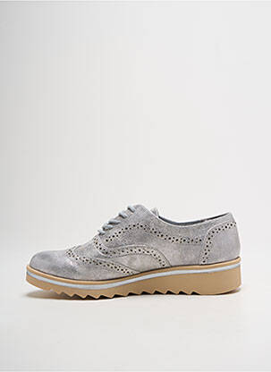 Derbies tissage satiné talon plat jusqu'à 3cm argent LPB femme