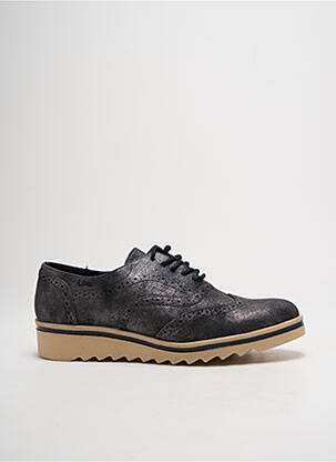 Derbies tissage satiné talon plat jusqu'à 3cm argent LPB femme