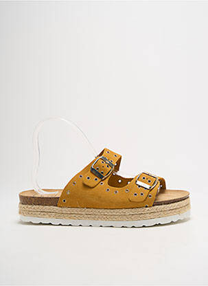 Mules/sabots type de semelle amortissante talon de 4 à 6cm jaune AMOA femme
