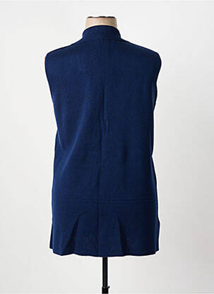 Gilet sans manche maille fine bleu MINO MORA femme