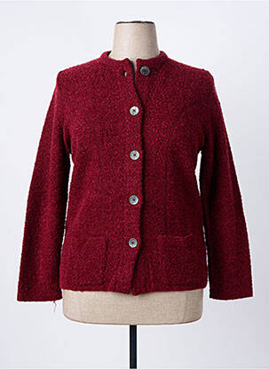 Gilet manches longues col rond rouge I.ODENA femme