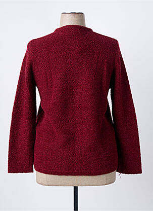Gilet manches longues col rond rouge I.ODENA femme