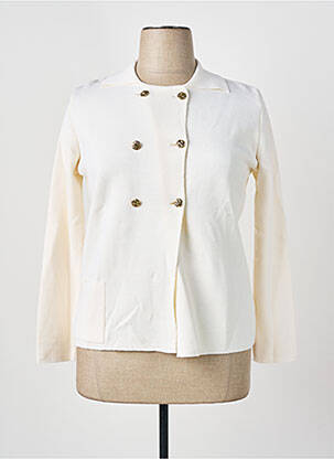 Gilet manches longues coupe cintrée blanc I.ODENA femme