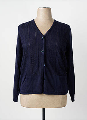 Gilet manches longues coupe cintrée bleu I.ODENA femme