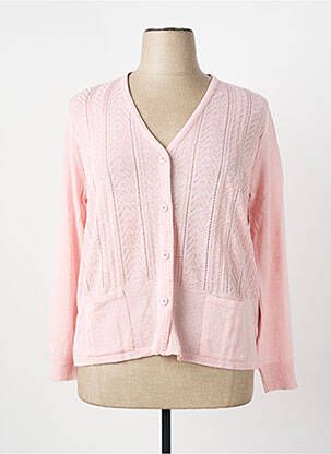 Gilet manches longues coupe cintrée rose I.ODENA femme