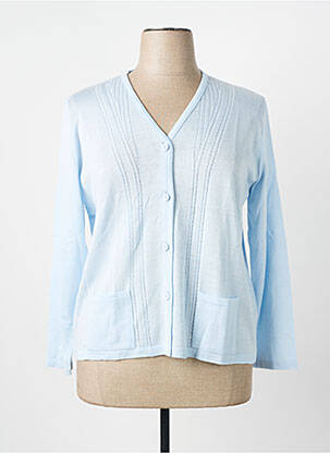 Gilet manches longues coupe cintrée bleu clair I.ODENA femme