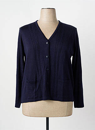 Gilet manches longues coupe cintrée bleu fonce I.ODENA femme