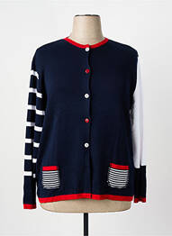 Gilet manches longues coupe cintrée bleu I.ODENA femme