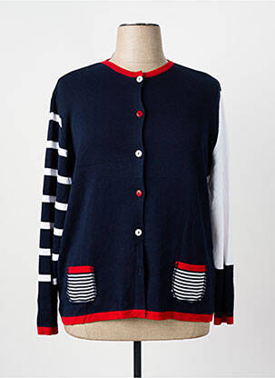 Gilet manches longues coupe cintrée bleu I.ODENA femme