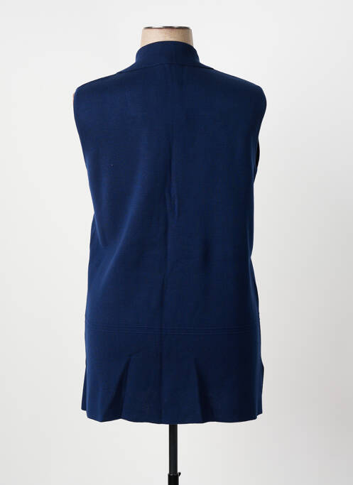 Gilet sans manche maille fine bleu MINO MORA femme