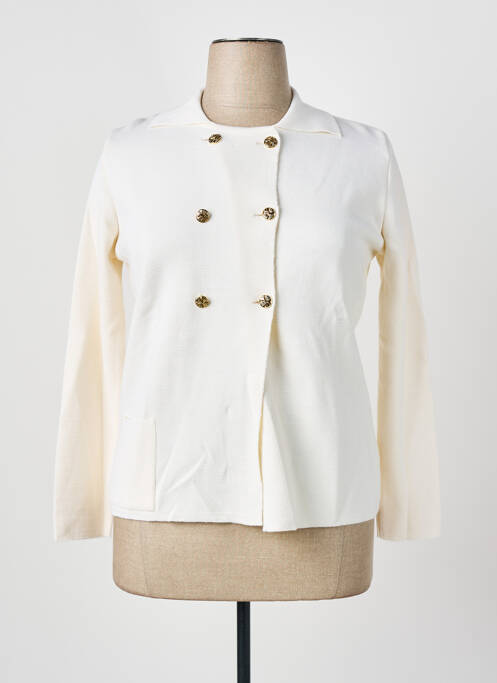 Gilet manches longues coupe cintrée blanc I.ODENA femme