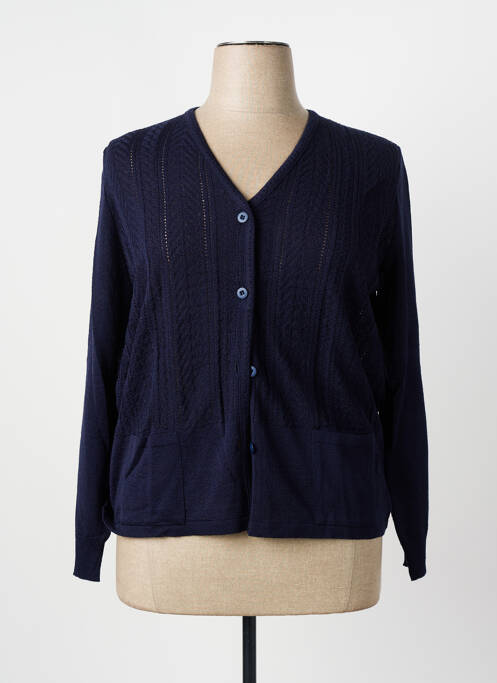 Gilet manches longues coupe cintrée bleu I.ODENA femme