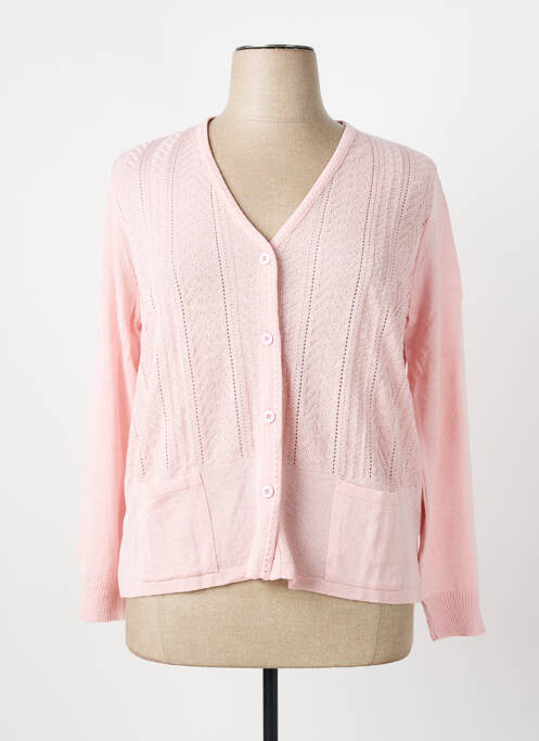 Gilet manches longues coupe cintrée rose I.ODENA femme