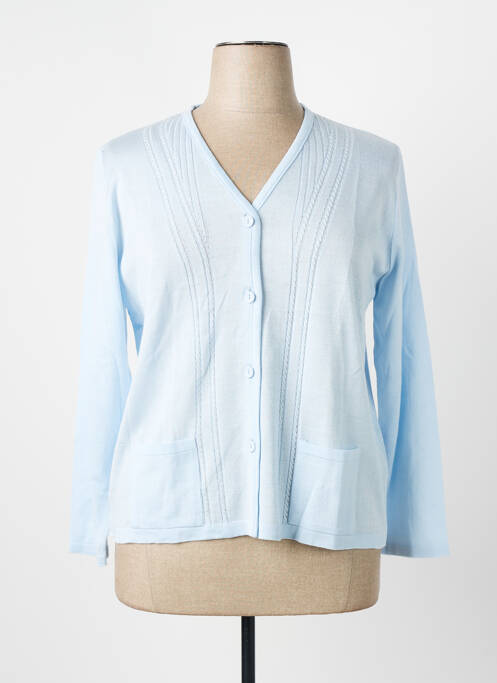 Gilet manches longues coupe cintrée bleu clair I.ODENA femme