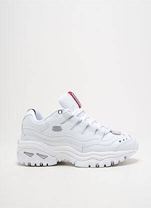 Baskets fermeture lacets bout rond blanc SKECHERS fille