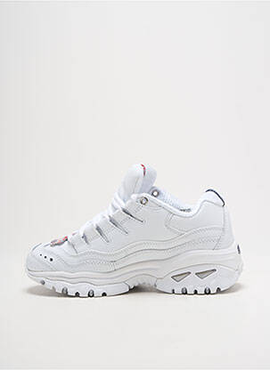 Baskets fermeture lacets bout rond blanc SKECHERS fille