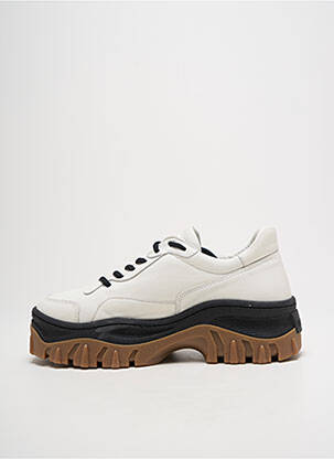 Baskets bout rond talon de 4 à 6cm blanc BRONX femme