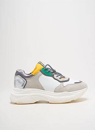 Baskets semelle amovible talon de 4 à 6cm blanc BRONX femme