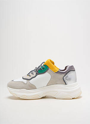 Baskets semelle amovible talon de 4 à 6cm blanc BRONX femme