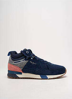 Baskets nubuck bout rond bleu PEPE JEANS homme