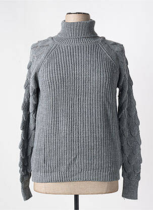 Pull col roulé coupe cintrée manches longues gris MERI & ESCA femme
