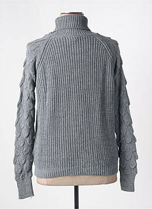 Pull col roulé coupe cintrée manches longues gris MERI & ESCA femme