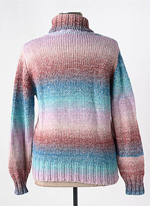 Pull col roulé coupe cintrée manches longues bleu MISS & MISS femme
