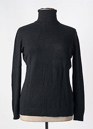 Pull col roulé coupe cintrée manches longues noir QUATRE VINGT JOURS femme