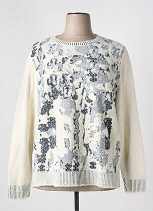 Pull coupe cintrée manches longues blanc MERI & ESCA femme
