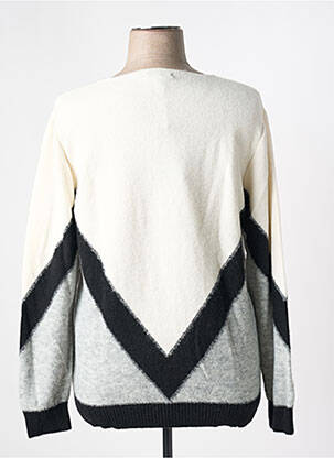 Pull coupe cintrée manches longues blanc MISS & MISS femme