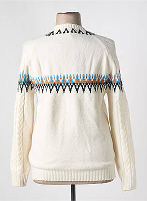 Pull coupe droite manches longues blanc MISS & MISS femme