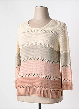 Pull col rond manches longues beige MINO MORA femme