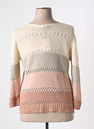 Pull coupe droite manches longues beige MINO MORA femme