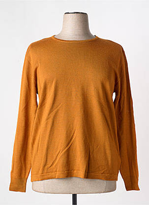 Pull col rond manches longues jaune QUATRE VINGT JOURS femme