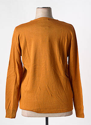 Pull col rond manches longues jaune QUATRE VINGT JOURS femme