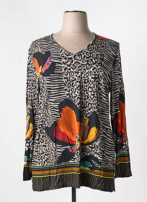 Top imprimé fantaisie manches longues noir MERI & ESCA femme
