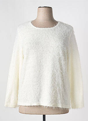 Pull coupe droite manches longues blanc MERI & ESCA femme