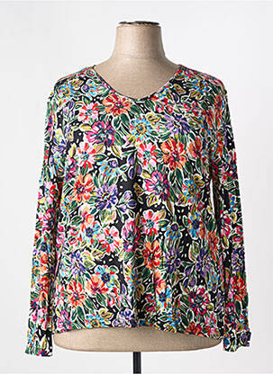 Top imprimé fantaisie manches longues noir GRIFFON femme