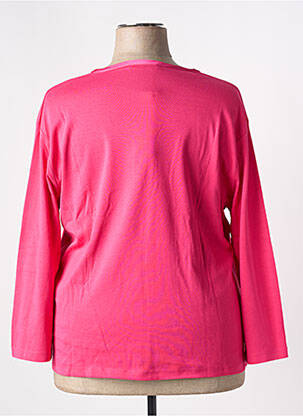 Top col v manches longues rose GRIFFON femme