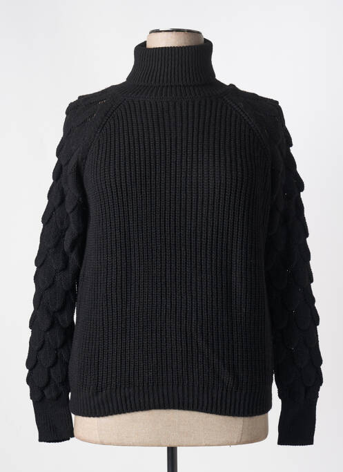 Pull col roulé coupe cintrée manches longues noir MERI & ESCA femme