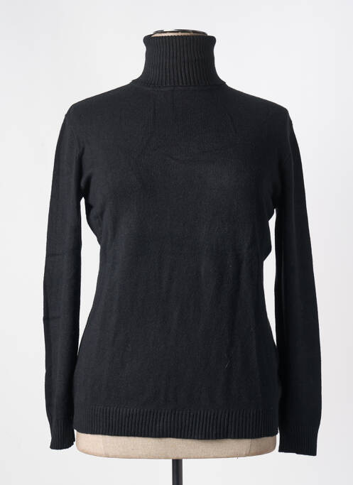 Pull col roulé coupe cintrée manches longues noir QUATRE VINGT JOURS femme