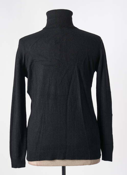 Pull col roulé coupe cintrée manches longues noir QUATRE VINGT JOURS femme