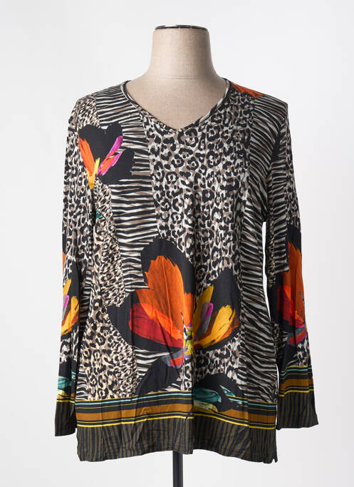 Top imprimé fantaisie manches longues noir MERI & ESCA femme