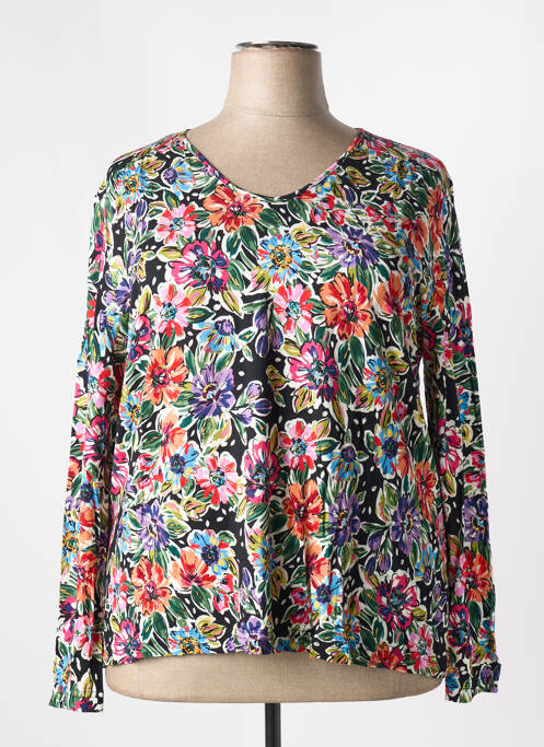 Top imprimé fantaisie manches longues noir GRIFFON femme