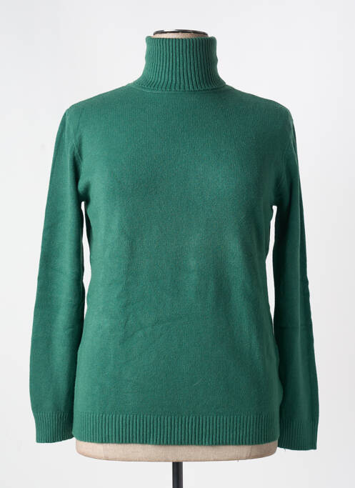 Pull col roulé vert QUATRE VINGT JOURS femme
