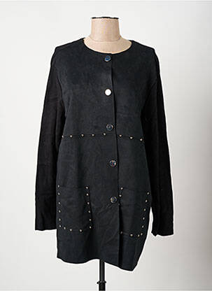 Veste casual col rond noir GRIFFON femme