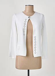 Gilet manches longues fermeture boutonnée sur le devant blanc I.ODENA femme