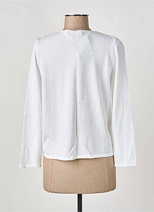Gilet manches longues fermeture boutonnée sur le devant blanc I.ODENA femme