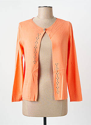 Gilet manches longues fermeture boutonnée sur le devant orange I.ODENA femme
